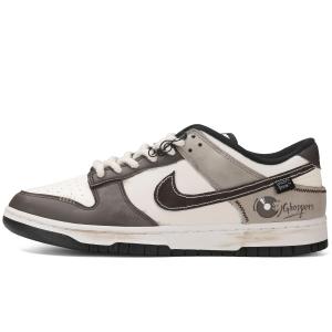 Nike Кроссовки для скейтбординга Dunk Echo Record с износостойким низким верхом, унисекс, коричневый и белый