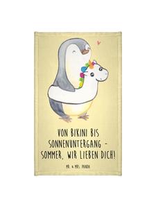 Mr. & Mrs. Panda Летнее полотенце для пляжа, приморского стиля, с надписью пастельно-желтого цвета