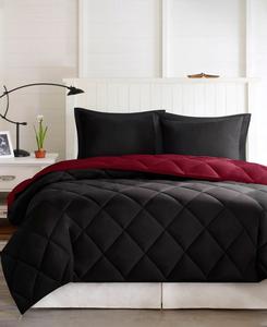 Комплект постельного белья Larkspur из 3 предметов, двусторонний, из микрофибры, с наполнителем, имитирующим пух, размер King Madison Park, красный