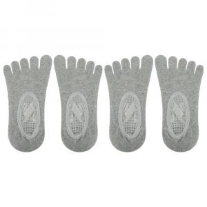 Носки для йоги, носки с пятью пальцами, балетные носки с ручками для женщин Unique Bargains, серый
