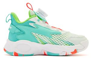 Дышащие баскетбольные кроссовки QIAODAN с амортизацией и устойчивостью к истиранию, для детей 3-7 лет, бирюзовый