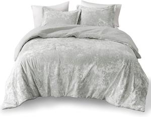 Generic Комплект постельного белья из велюра и шерпы серого цвета Grey