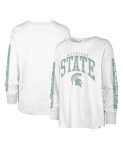Женская белая рваная футболка с длинными рукавами Michigan State Spartans Statement SOA 3-Hit '47 Brand