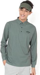 Мужская поло-рубашка Callaway C25233107 с длинным рукавом, влагоотводящая, быстросохнущая, с защитой от УФ-излучения, с рисунком по всей поверхности, с логотипом, для игры в гольф, хаки