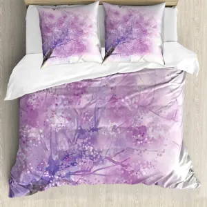 Пододеяльник ABAKUHAUS Flower, весна-лето 2019, защита от клещей, подходит для аллергиков с наволочками, 155 см x 220 см - 80 x 80 см, фиолетовый Abakuhaus