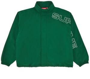 Куртка Supreme Spellout Embroidered Track Jacket 'Dark Green', зеленый