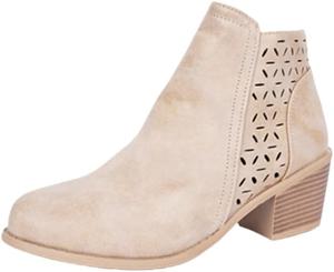 Женские модные однотонные ботильоны, круглый носок, боковая молния, большие размеры, подходят для повседневной носки и прогулок на улице. Fusecottc, Apricot