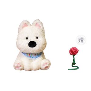Плюшевая кукла Highland Dog Dolls высотой 30см/40см XUANBEIBEI, Blue Scarf+Free Random Color Rose