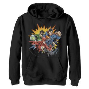 Флисовая толстовка с графическим рисунком для мальчиков 8–20 лет, «Прорыв в Лиге справедливости», групповой портрет Licensed Character