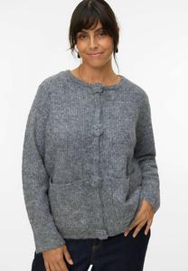 Кардиган Vero Moda Curve VMCBLOSSOM, Medium Grey Melange/Dark Grey