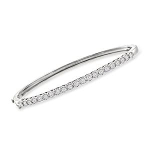 Браслет Ross-Simons Diamond Bangle из стерлингового серебра Ross-Simons, 7 In