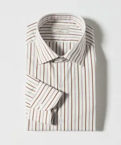 Рубашка с полушироким воротником THOMAS MASON/Thomas Mason с чередующимися полосами United Arrows, цвет Moca