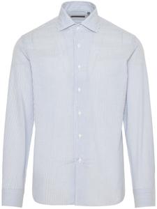 Corneliani поплиновая рубашка в полоску, синий