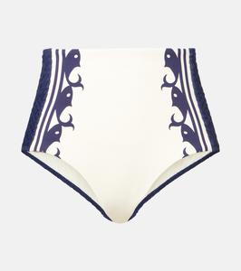 Плавки бикини с морским принтом и сборками Alémais, кремовый