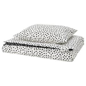 Односпальный пододеяльник и наволочка BJÖRKGRAMAL IKEA, 150x200/50x80 см, черно-белый