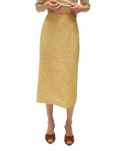 Аллора Юбка Миди с Декоративными Элементами Veronica Beard, желтый