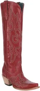 Женские красные сапоги Corral ручной работы в западном стиле | Высокие ковбойские сапоги с узким носком и вышитым узором Corral Boots, красный