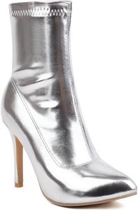 Женские модные эластичные изящные ботильоны с заостренным носком на высокой шпильке JOEUSTY, Silver