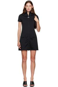 Мини-Платье из трикотажного хлопка Courrèges, черный