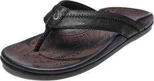 Мужские кожаные пляжные сандалии OLUKAI Hiapo, выполненные из качественных материалов, легкие и прочные, обеспечивают комфорт и поддержку на весь день, Lava Rock/Lava Rock