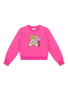 Толстовка с принтом Teddy Bear Moschino Kids, розовый
