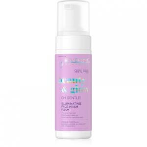 Eveline Beauty & Glow О, нежно! Осветляющая очищающая пенка для лица Осветляющая подходит для веганов Питательные увлажняющие смягчители Illumiglow 99% натуральные ингредиенты 150 мл, Eveline Cosmetics