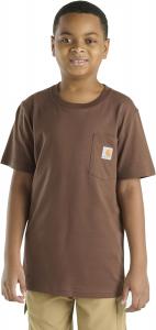 Детская футболка Carhartt CA6655 с коротким рукавом и карманом - унисекс, Med Brown