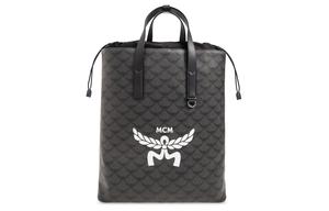 Рюкзак среднего размера мужской серый MCM с кожаными вставками