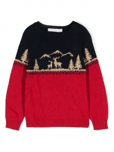 Свитер вязки интарсия Patachou, синий