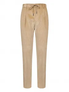 Брюки на эластичном поясе с завязками Tagliatore, бежевый