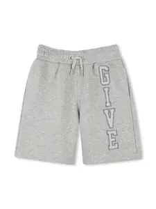 Шорты с вышитым логотипом Givenchy Kids, серый