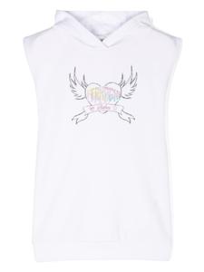 Chiara Ferragni Kids платье с капюшоном и графичным принтом, белый