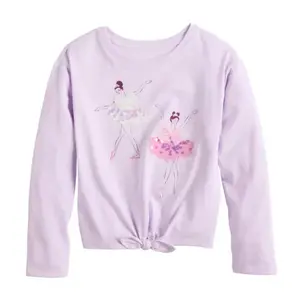 Футболка с длинным рукавом и завязкой спереди для девочек 4–12 лет Jumping Beans, цвет dancers purple