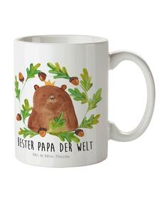 Детская кружка Медведь Король с надписью на белом фоне Mr. & Mrs. Panda