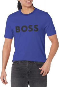 Мужская футболка с круглым вырезом и нашивкой-логотипом BOSS, Rausing Violet