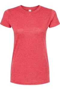 Футболка Tultex женская облегающая Poly-Rich, цвет heather red