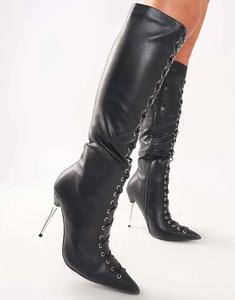 Сапоги Public Desire Witchcraft со шнуровкой и коленями, черные