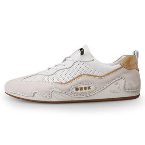 Антискользящие износостойкие мужские повседневные ботинки низкие BECK, бежевый белый коричневый