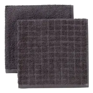 Комплект из 2 хлопковых махровых салфеток Ariel 2 El Corte Inglés, антрацит