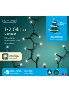 Lumineo Гирлянда из 1-2 светодиодов Glow Compact 700, длина кабеля 2,1 м, зеленый кабель, теплый белый свет