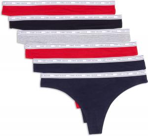 Женские хлопковые стринги Tommy Hilfiger - 6 шт., Navy /Red /Grey /Black /Grey /Navy