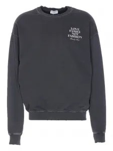 Свитшот с принтом и круглым вырезом Family First, серый