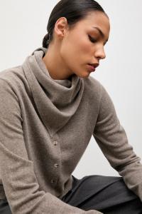 Кардиган из мериносовой шерсти с шарфом Answear.Lab, коричневый