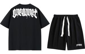 Повседневная спортивная одежда унисекс ONEANNET, цвет Black T-shirt + black shorts