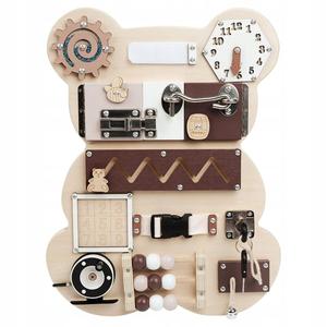 Образовательная сенсорная доска Монтессори МЕДВЕДЬ для детей 14в1 Inna marka