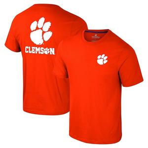 Мужская футболка orange clemson tigers logo lockup 2-hit active blend Colosseum