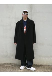 Пальто Bershka DOUBLE-BREASTED TEXTURE, Black