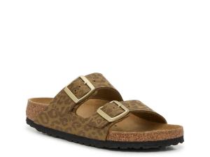 Сандалии Birkenstock Arizona Slide Sandal - Women's, Olive Green Leopard Print
