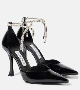 Туфли-лодочки Stevie 100 из лакированной кожи с декором Jimmy Choo, черный
