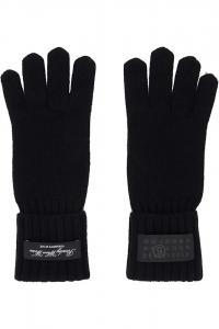 Вязаные перчатки из шерстяной смеси Mm6 Maison Margiela, черный